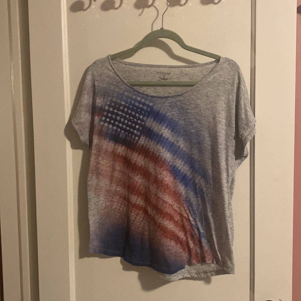 Size L, Sonoma brand, red, white and blue t-shirt